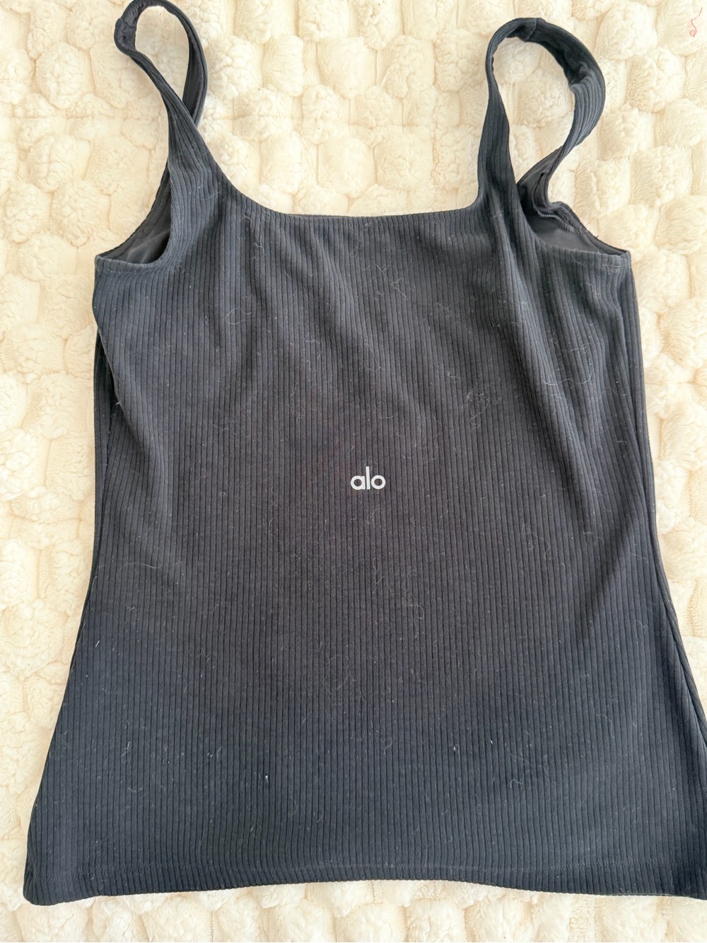 ALO Yoga Black Ribbed Scoop Tank Top – size Sm - Picture 5 of 5